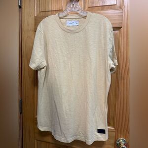 A&F pale yellow size L t shirt